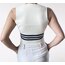 Krem Triko Crop Yelek