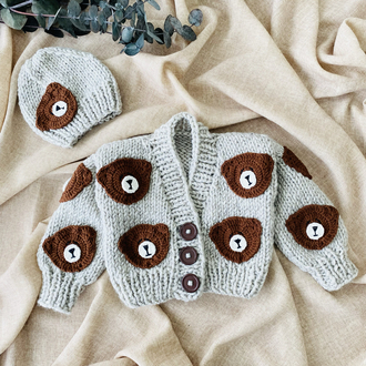 EL ÖRGÜSÜ ORGANİK BEBEK BERESİ – AYICIK DETAYLI YENİDOĞAN ŞAPKASI