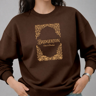 Bridgerton Baskılı Kahverengi Sweatshirt