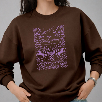 Bridgerton Baskılı Kahverengi Sweatshirt