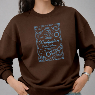 Bridgerton Baskılı Kahverengi Sweatshirt