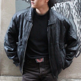 vintage bomber deri ceket