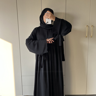 Siyah Dubai ipeği abaya