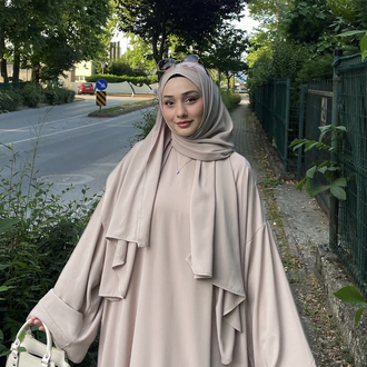 Bej abaya takım