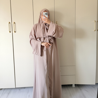 Vizon çıtçıtlı abaya takım