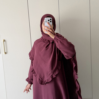 Bordo Müslin takım