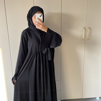 Siyah Dubai ipeği abaya