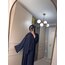 Lacivert melek abaya takım