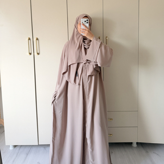 Vizon çıtçıtlı abaya takım
