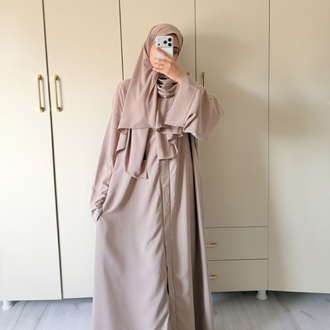 Vizon çıtçıtlı abaya takım