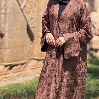 Kahve İpek jakar abaya