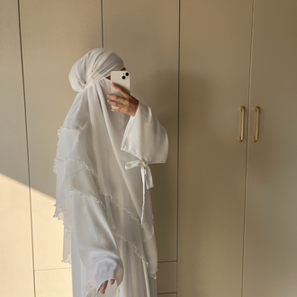 Dubai ipeği abaya takım