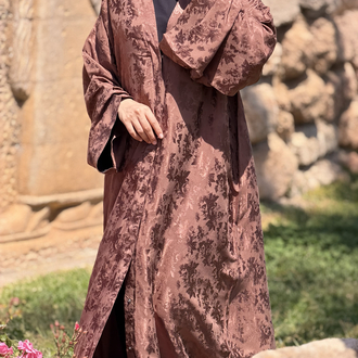 Kahve İpek jakar abaya