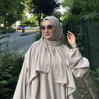 Bej abaya takım