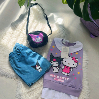 Kuromi ve Hello Kitty Çantalı Takım