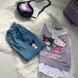 Kuromi ve Hello Kitty Çantalı Takım