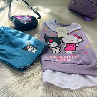 Kuromi ve Hello Kitty Çantalı Takım