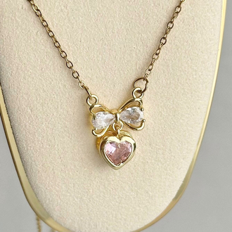 Coquette Heart Çelik Kolye | Gold