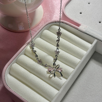 Blooming Ribbon Çelik Kolye | Gümüş Renk