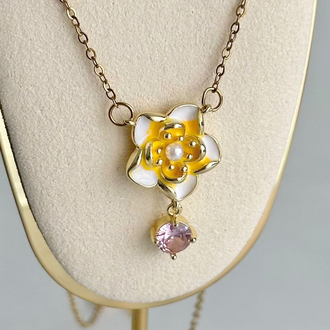 Dainty Flower Çelik Kolye | Gold