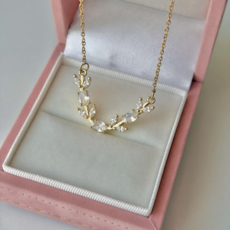 Crystal Tulip Çelik Kolye | Gold