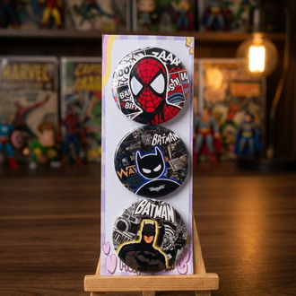 Spiderman batman rozetler 3 adet