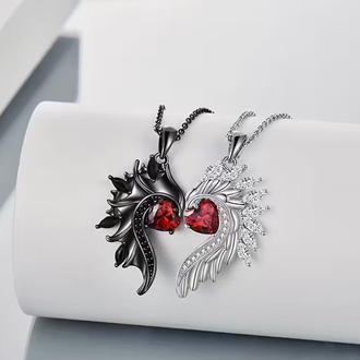 Angel & Devil Camlı Kolye Seti