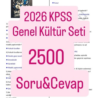 2500 ADET SORU CEVAP KPSS GENEL KÜLTÜR SETİ TARİH-COĞRAFYA-VATANDAŞLIK