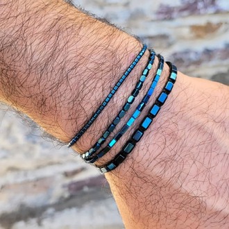 Erkek Hematit Doğal Taş Bileklik