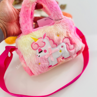 PEMBE UNICORN PELUŞ ÇANTA
