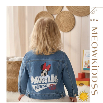 MİNNİE MOUSE DESENLİ KOT CEKET