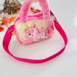PEMBE UNICORN PELUŞ ÇANTA