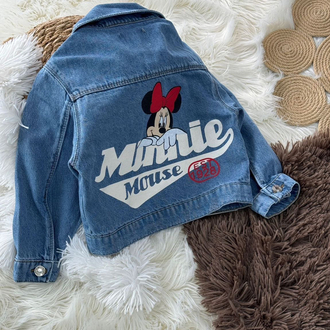 MİNNİE MOUSE DESENLİ KOT CEKET