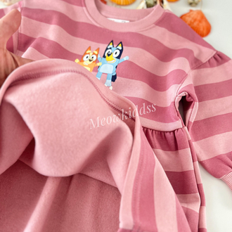 BLUEY DESENLİ KIZ ÇOCUK ELBİSE
