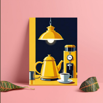 Pop-Art Kahve Temalı Mutfak Duvar Sanatı - Dijital Ürün