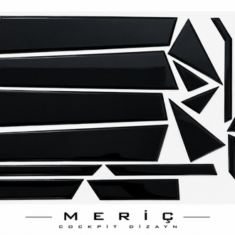 Renault Clio 5 Kapı Direği PianoBlack Kaplama Parlak Siyah Özel Set