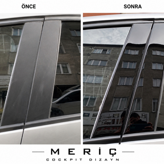 Renault Clio 4 Hb Kapı Direk Kaplama Set Piano Black Full Set Özel Dizayn