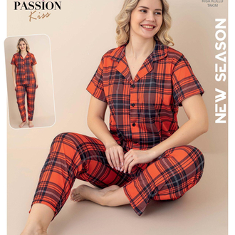 Ekose desenli pijama takımı 