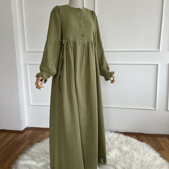 Yandan Bağlamalı Müslin elbise ÇAĞLA YEŞİLİ
