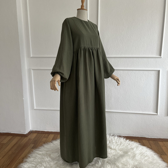 SAHRA Müslin elbise HAKİ 