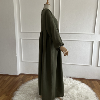 SAHRA Müslin elbise HAKİ 