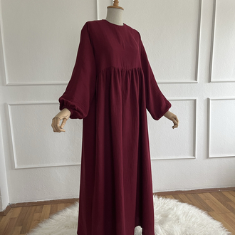 SAHRA Müslin elbise BORDO