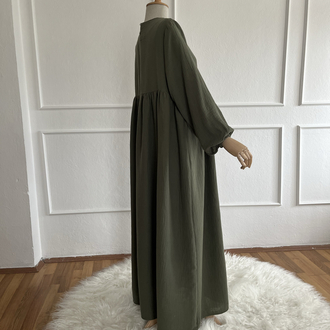 SAHRA Müslin elbise HAKİ 