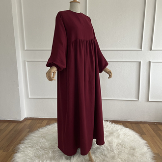 SAHRA Müslin elbise BORDO
