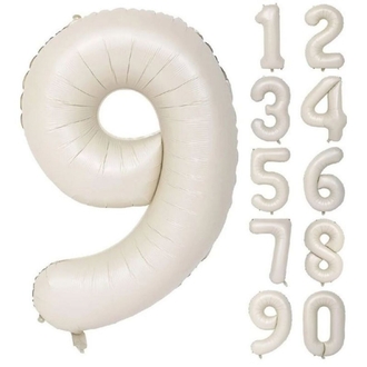 34 İNÇ KREM 9 FOLYO RAKAM BALON