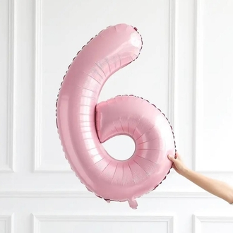 34 İNÇ PEMBE 6 FOLYO RAKAM BALON 