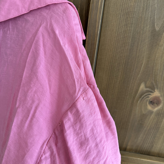 Düşük omuzlu tensel gömlek şeker pembe 