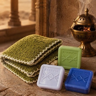 KHAMMON Luxury Ritual Bath Set | 3 El Yapımı Sabun + Lif