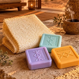 KHAMMON Luxury Ritual Bath Set | 3 El Yapımı Sabun + Lif