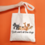 köpek desenli tote çanta